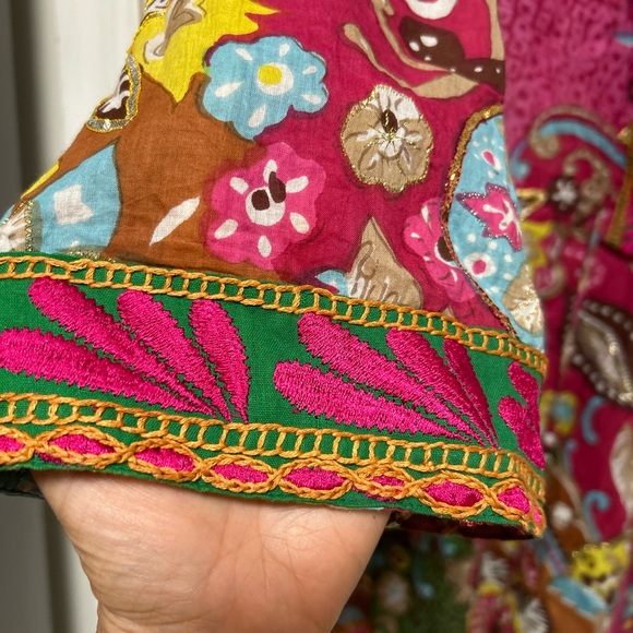 Sandy Starkman Embellished Boho Swim Cover-up Tunic Size Large - Picture 3 of 12